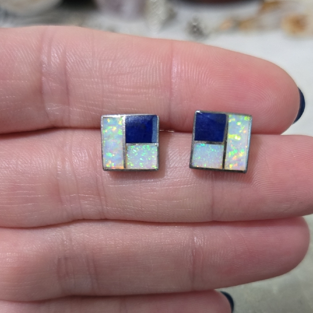 925 Vintage Zuni Rick And Glendora Booqua(RGB) Earrings